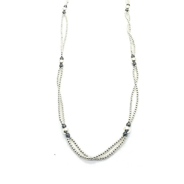 Collana Spadarella in argento 925 ed ematite - SPGR573
