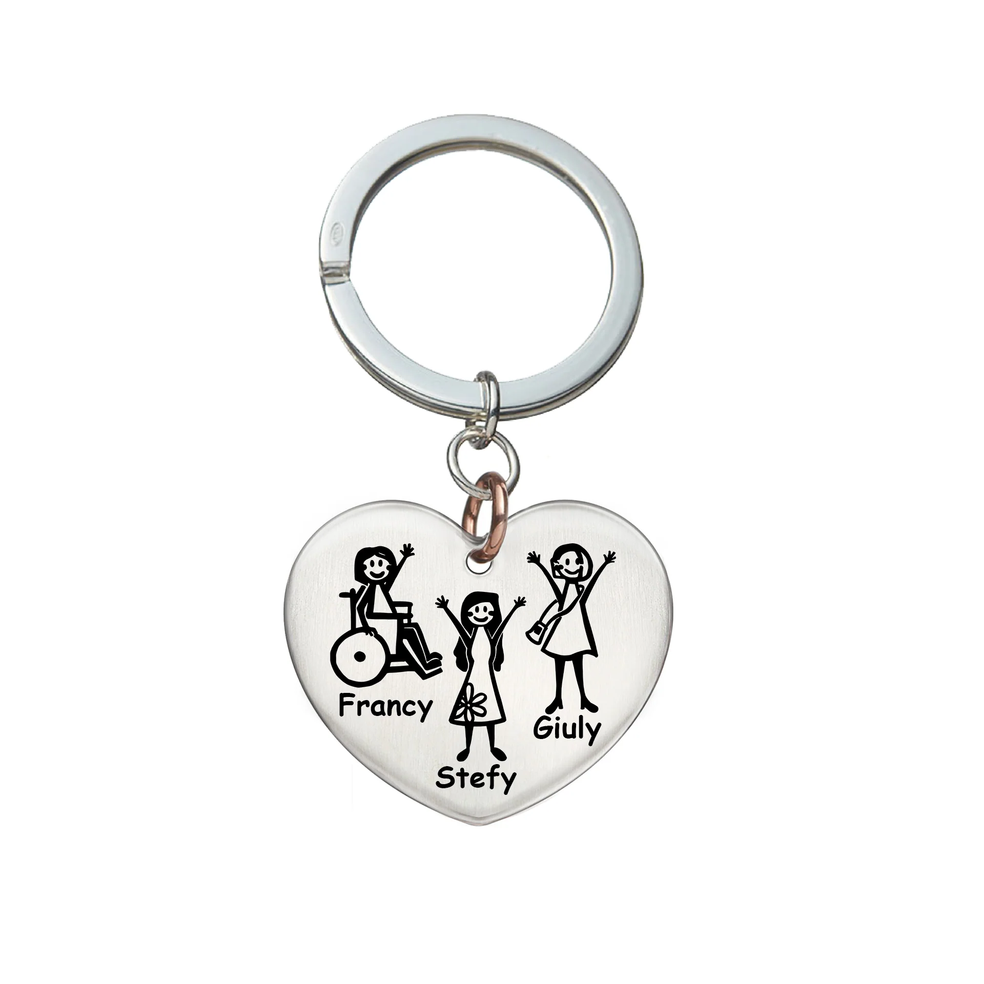 CU03-PC_Portachiavi_personalizzato_happy_family_cuore